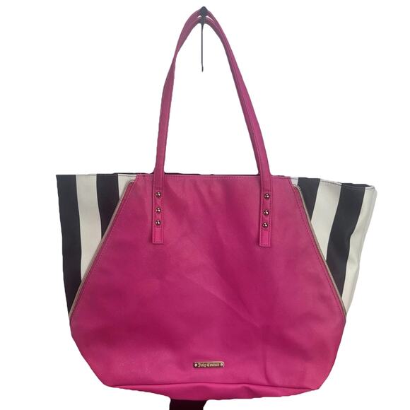 Juicy Couture Bright Pink Shoulder Tote Bag Handbag Purse Carry All Overnight - Picture 1 of 9